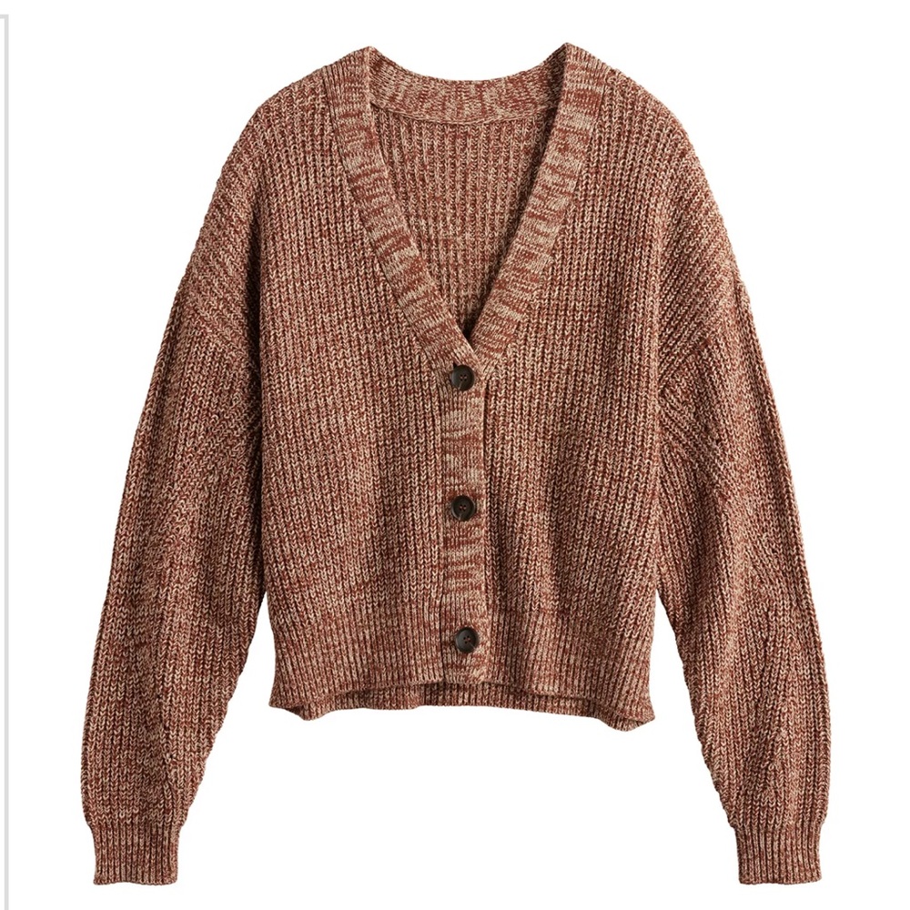 Cara Santana x Nine West Button-Front Cardigan - camel/brown, size M